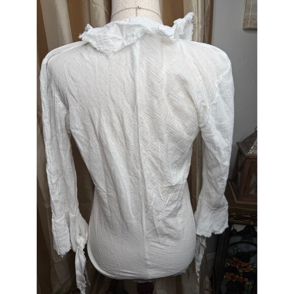 Begauze XL Ruffled White Gauzy Cotton top Romantic grunge fairy Boho Y2K India - Picture 9 of 10